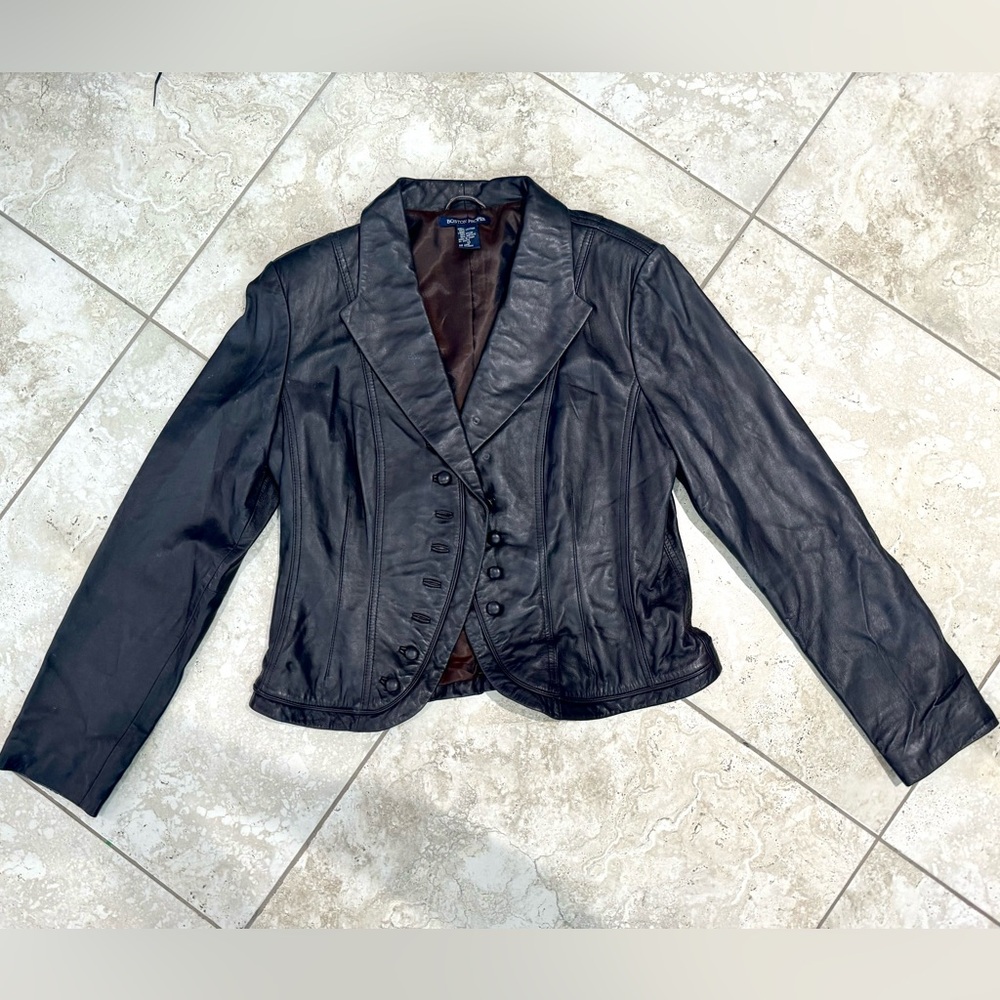 GORGEOUS Genuine Leather Boston Proper Size 12 Jacket, Like New!